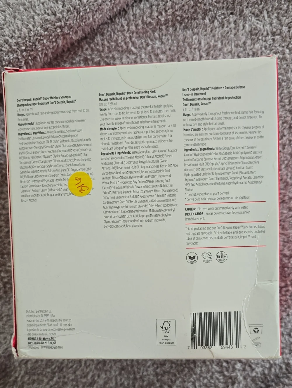 Brigeo Hair Repair Remedies Gift Set